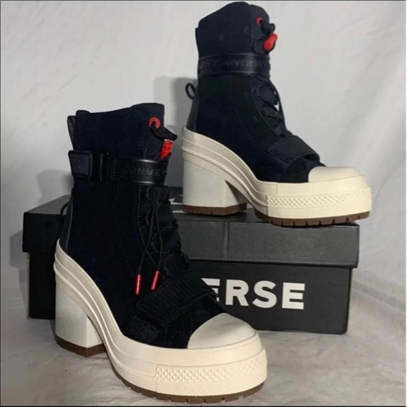 Converse CTAS GR 82 XX-HI Heels Black Egret White New With Tags Womans 5,5.5,6,8 - Picture 6 of 7